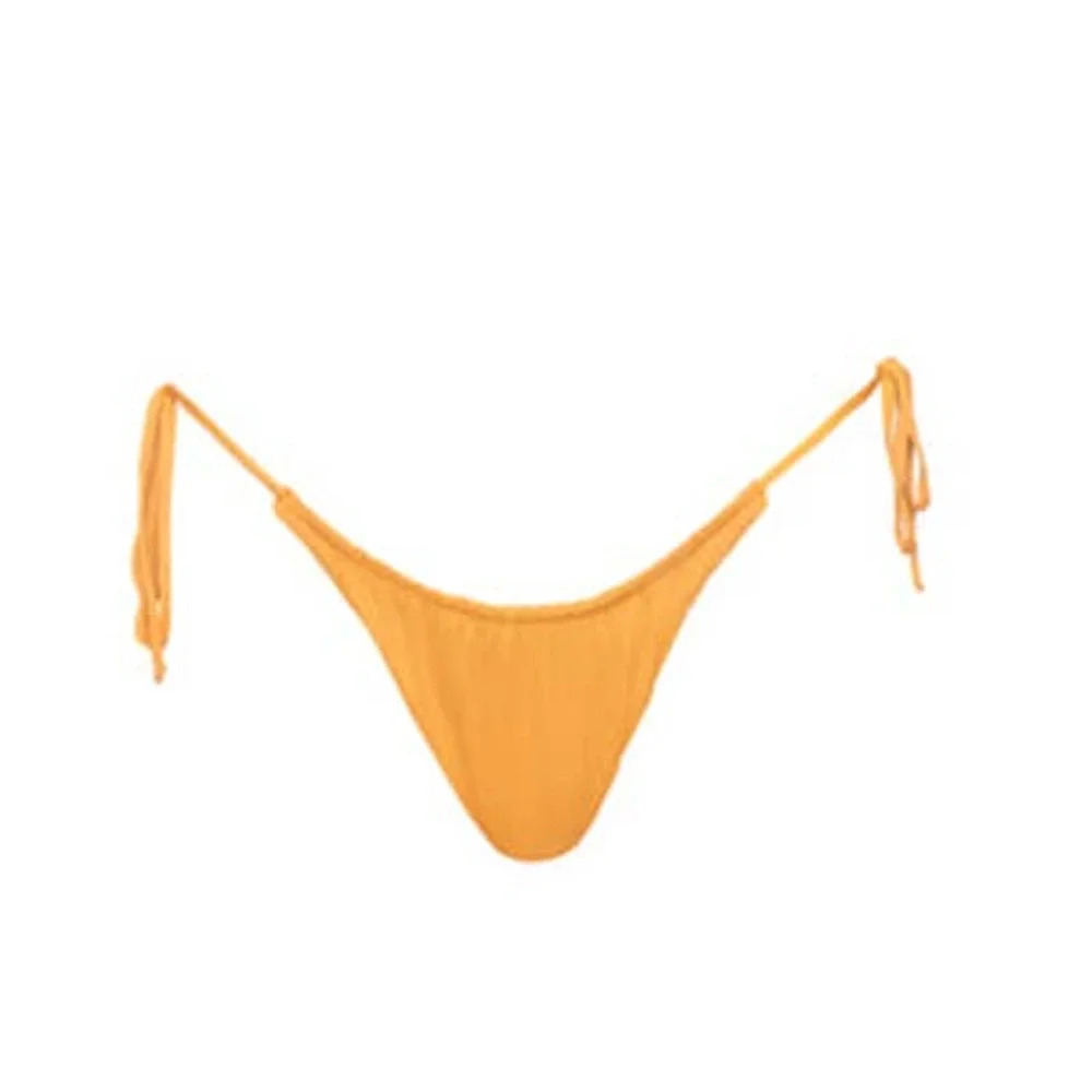 Monica Hansen Beachwear Miami Vice String Bikini Bottom Yellow Size Small NEW